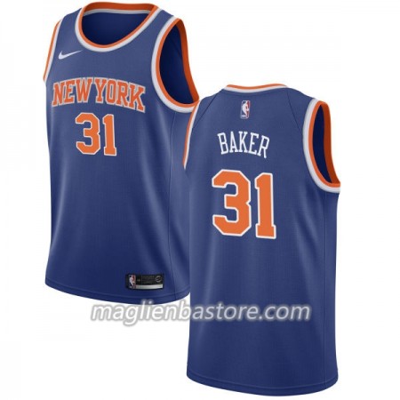 Maglia NBA New York Knicks Ron Baker 31 Nike 2017-18 Blu Swingman - Uomo